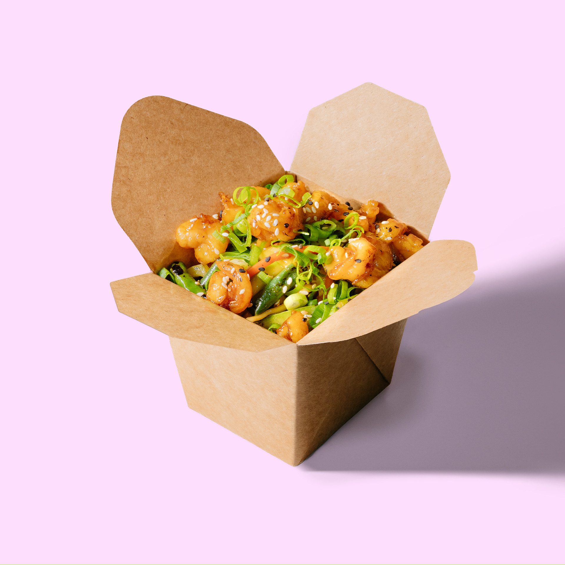 Shrimp noodles teriyaki sauce