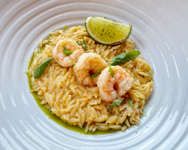 Пряне орзо з креветками