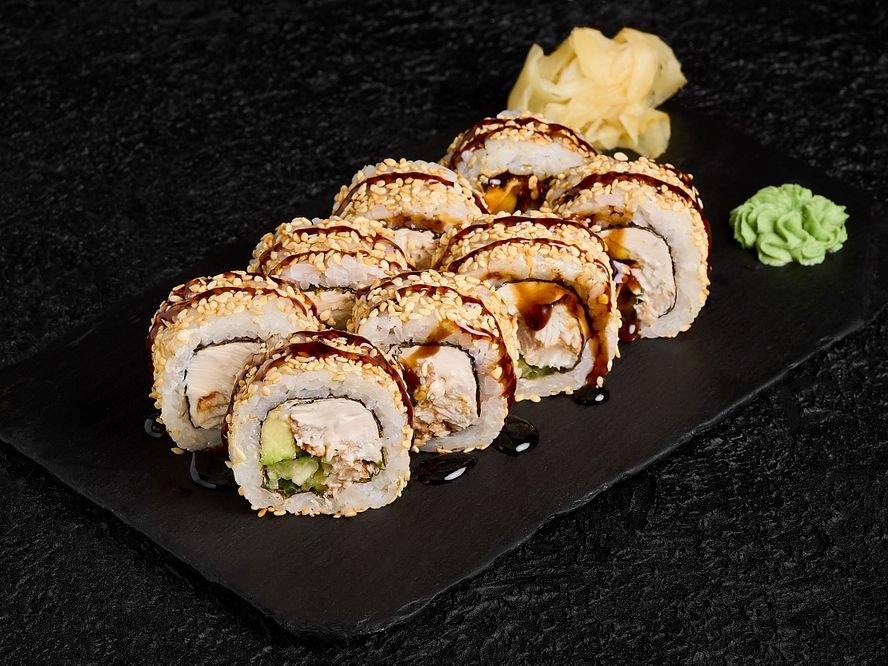 Рол філадельфія з вугром у кунжуті